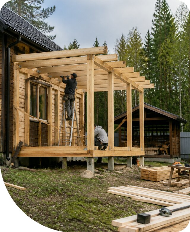 Строительство пристроек и построек на участке в Муре